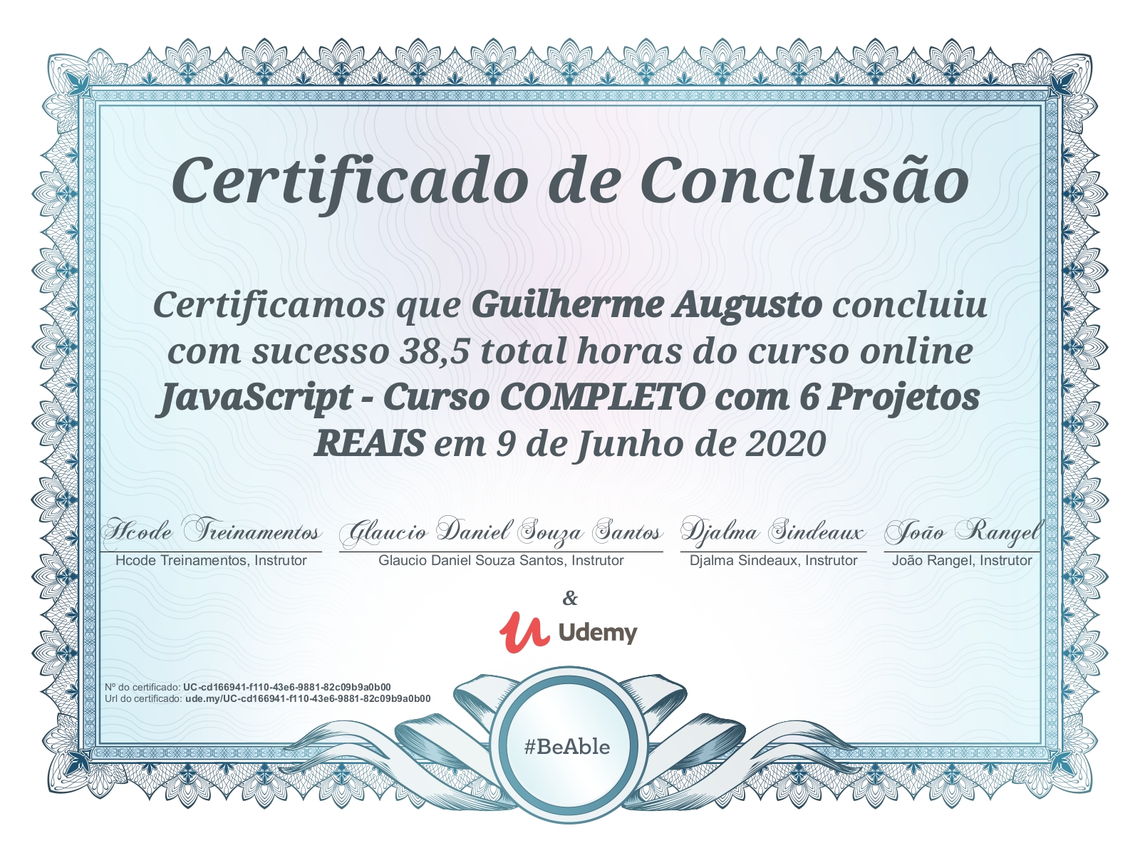 Certificado JavaScript GUILHERME VIANA