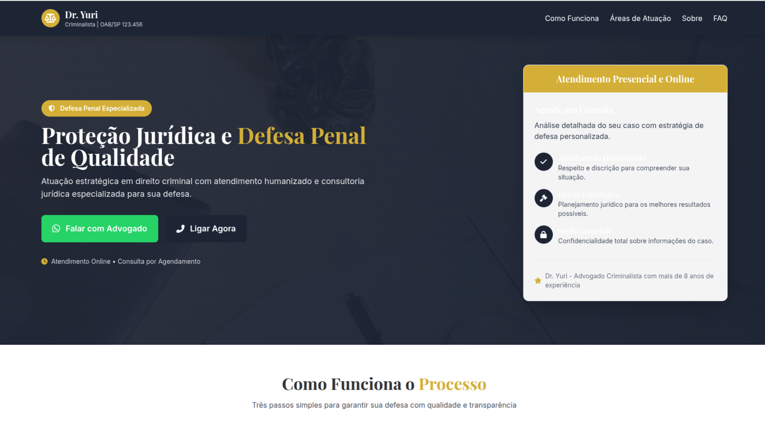 Landing Page – Advogado Criminalista